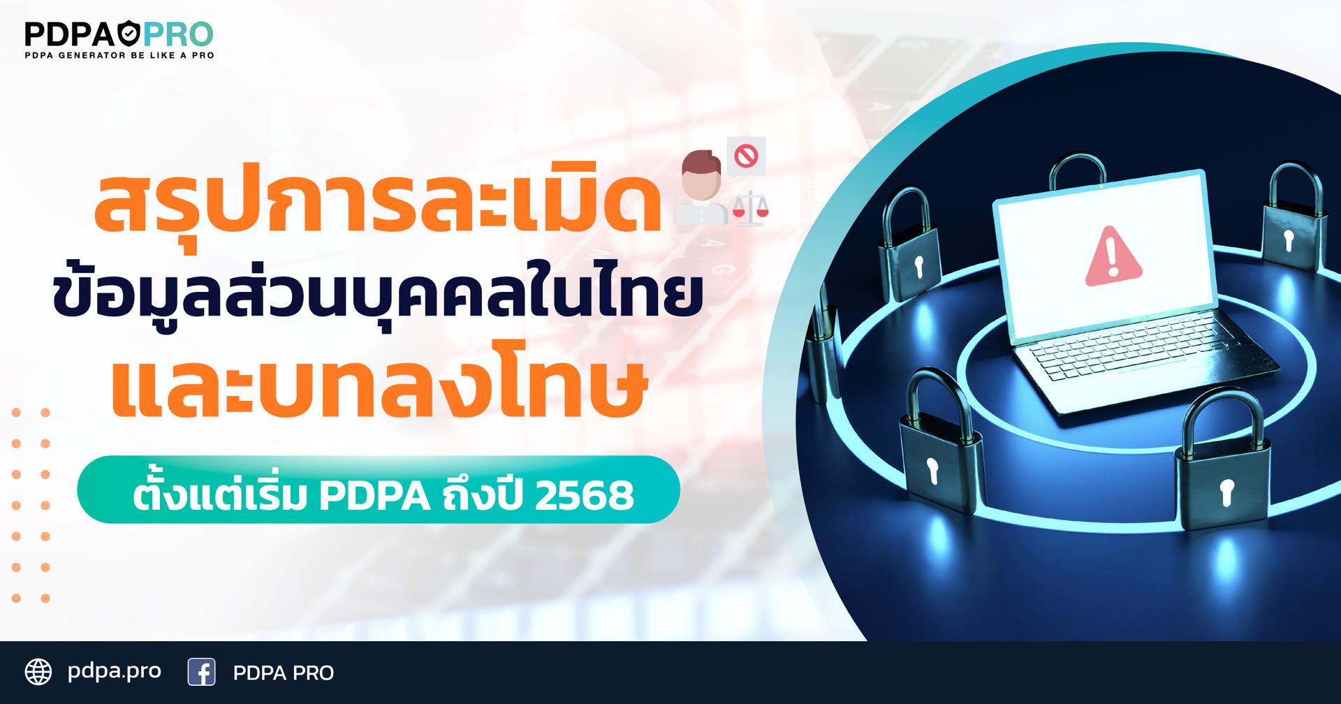 สรุปเหตุการละเมิดข้อมูลส่วนบุคคลในประเทศไทย และบทลงโทษที่องค์กรได้รับ ตั้งแต่ PDPA เริ่มบังคับใช้ จนถึงปี 2568